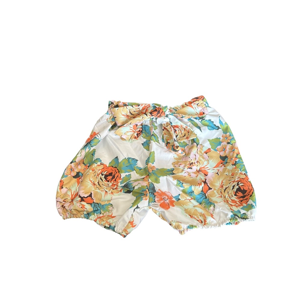 Baby Girl Boutique Outfit 12M/ 100 Green Flutter Sleeve Bodysuit Floral Shorts - Picture 6 of 7